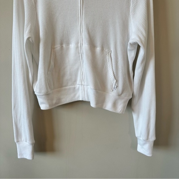 ARITZIA-TNA Waffle Zip Hoodie In White (Size: Medium) - Picture 10 of 12